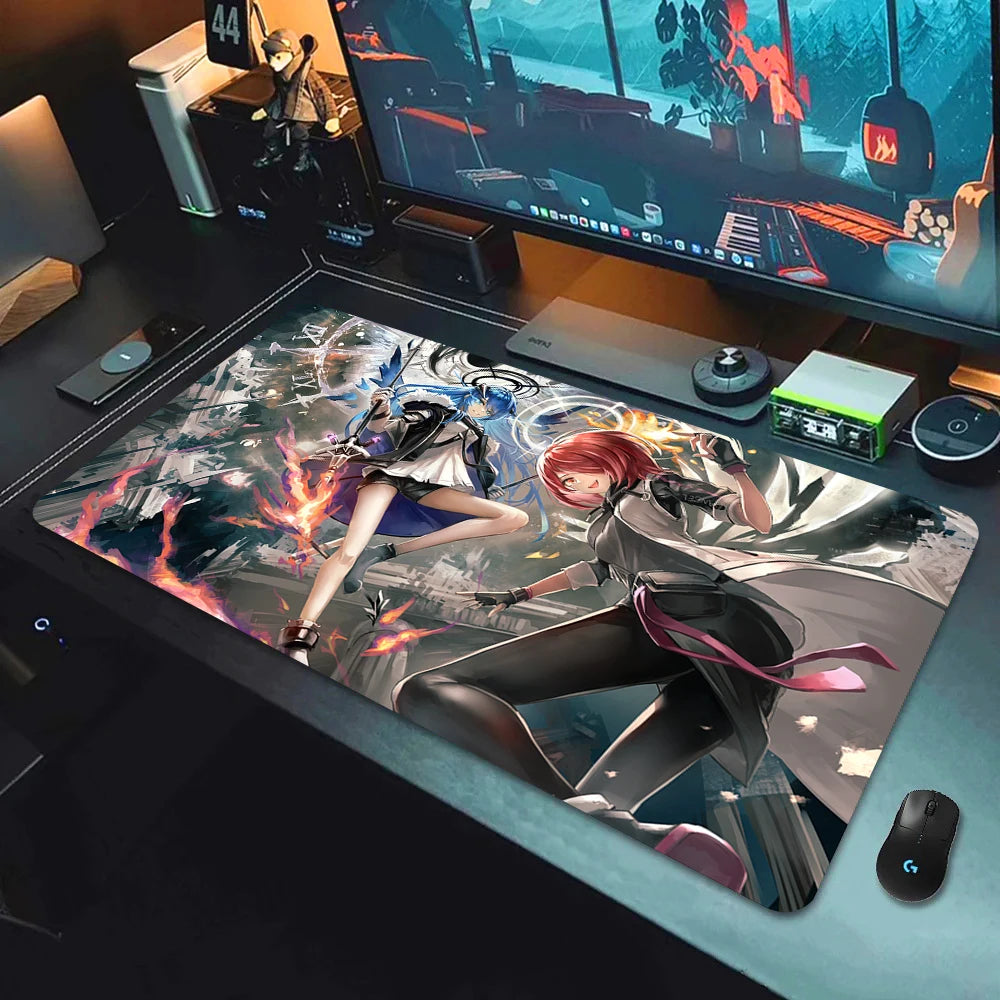 Large Gaming Mouse Pad with Non-Slip Rubber Base and Anime-Inspired Design for E-Sports Setups