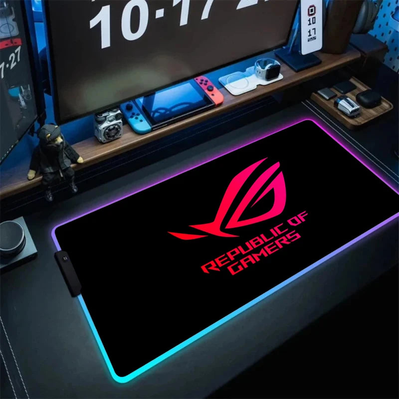 Large RGB Gaming Mouse Pad with Backlight Non Slip Surface for Keyboard and Desk Protection