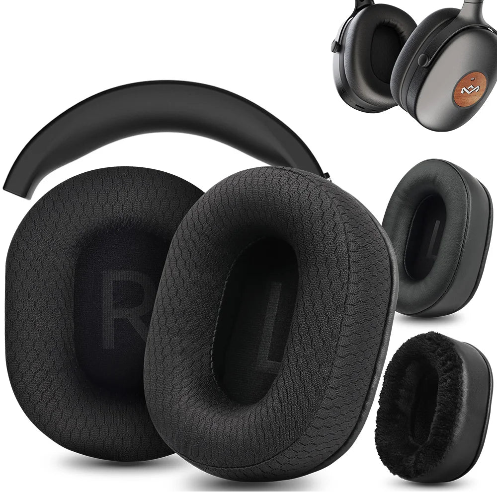 Premium Ear Pads and Headband Cushions for House of Marley Positive Vibration XL Over-Ear Headphones