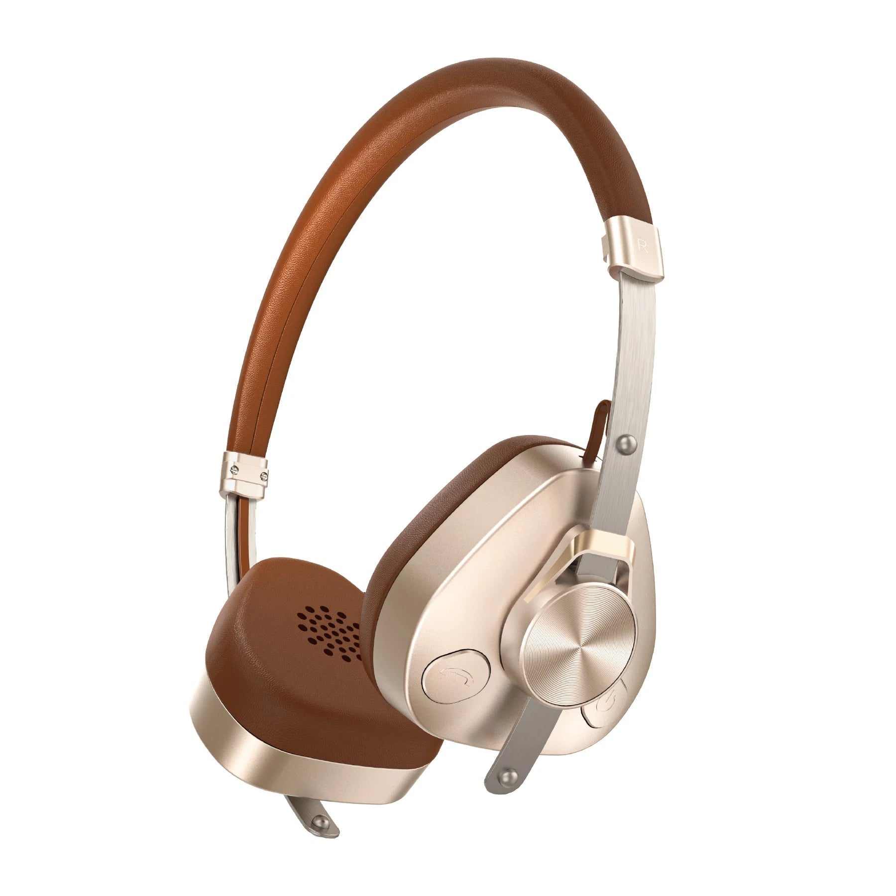 Retro Style Wireless Bluetooth 5.4 On-Ear Headphones with Microphone Hi-Res Audio Light Metal Design