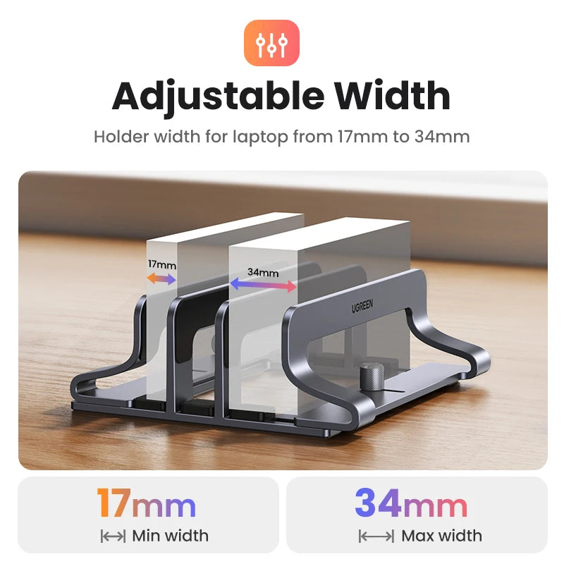Vertical Aluminium Laptop Stand Triple Slot Holder for MacBook Pro Air Tablet iPad Phone