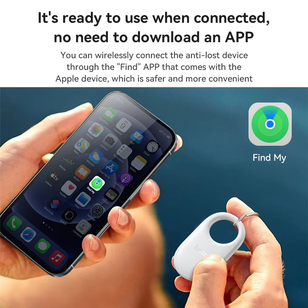 Smart Bluetooth GPS Tracker Anti-Lost Device for Keys Pets Kids Elderly Compatible on iPhone Find My