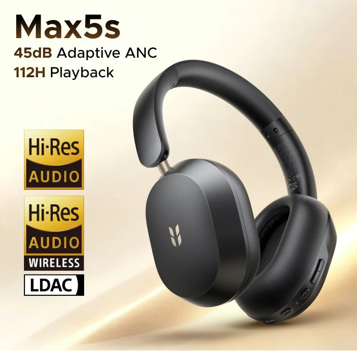 Wireless Over-Ear Bluetooth Headphones with Active Noise Cancelling and Extended Battery Life