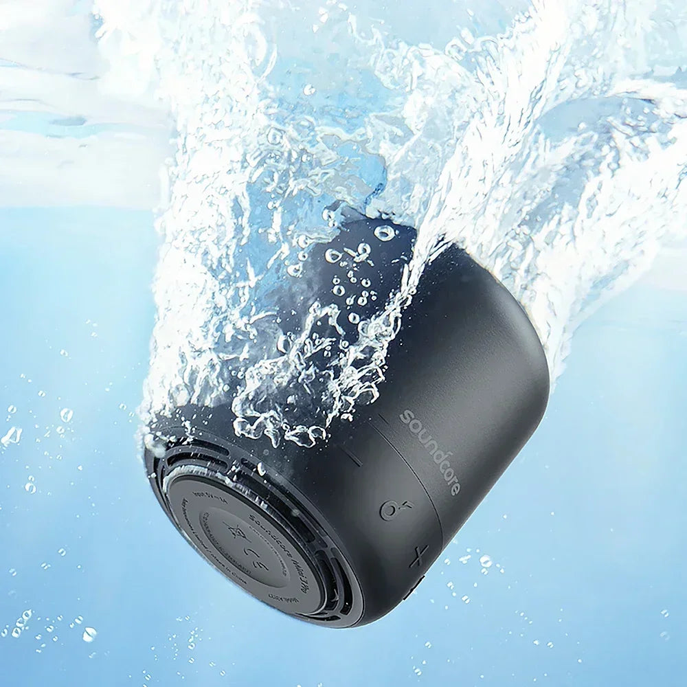 Portable Bluetooth Mini Speaker with Powerful Bass Waterproof Design and LED Lighting