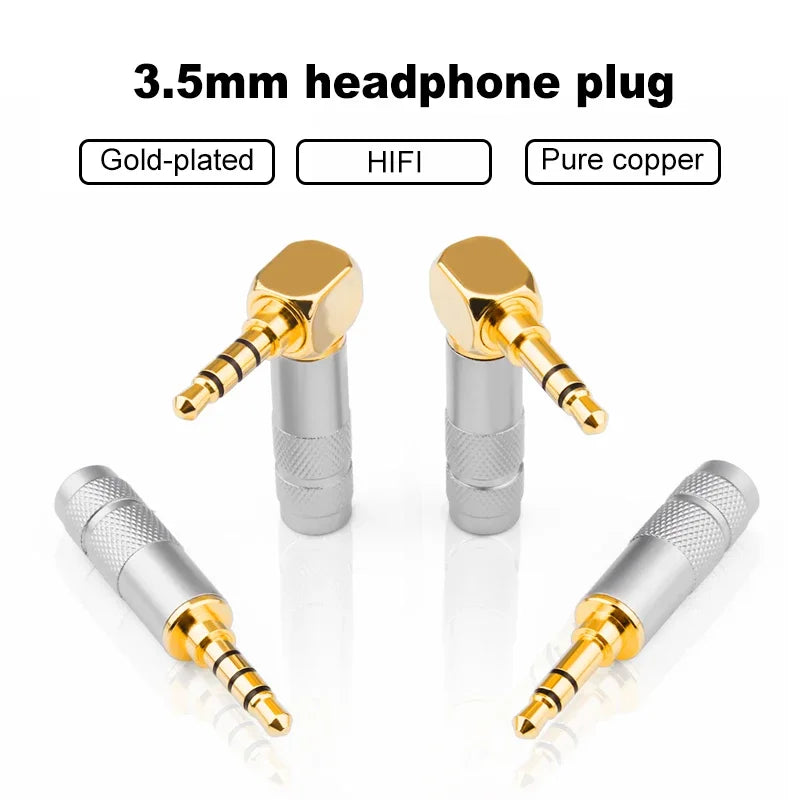 3.5mm Right Angle Stereo Audio Adapter Plug Connector for Headphones Microphones Mixers