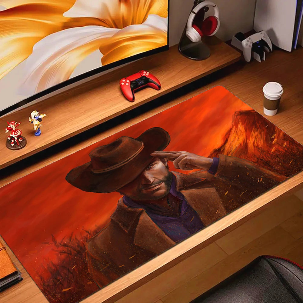 Large Non-slip Gaming Mouse Pad with Stitched Edges and Comfortable Rubber Base for Desktop Use