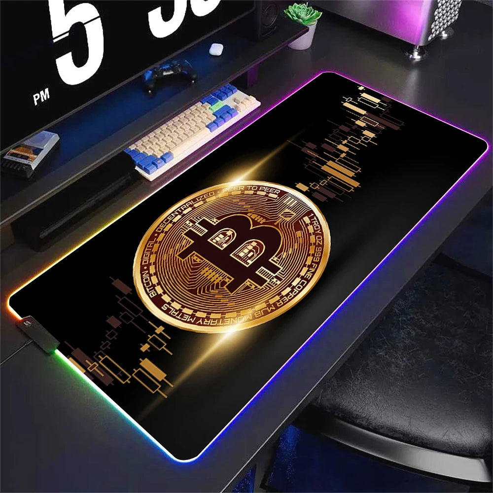 Oversized RGB LED Gaming Mouse Pad Non Slip Waterproof Desk Mat Multiple Sizes for PC Setup