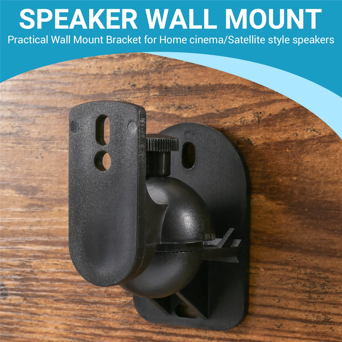 Universal Adjustable Speaker Wall Mount Brackets Set of 4 for Home Cinema or Satellite Speakers