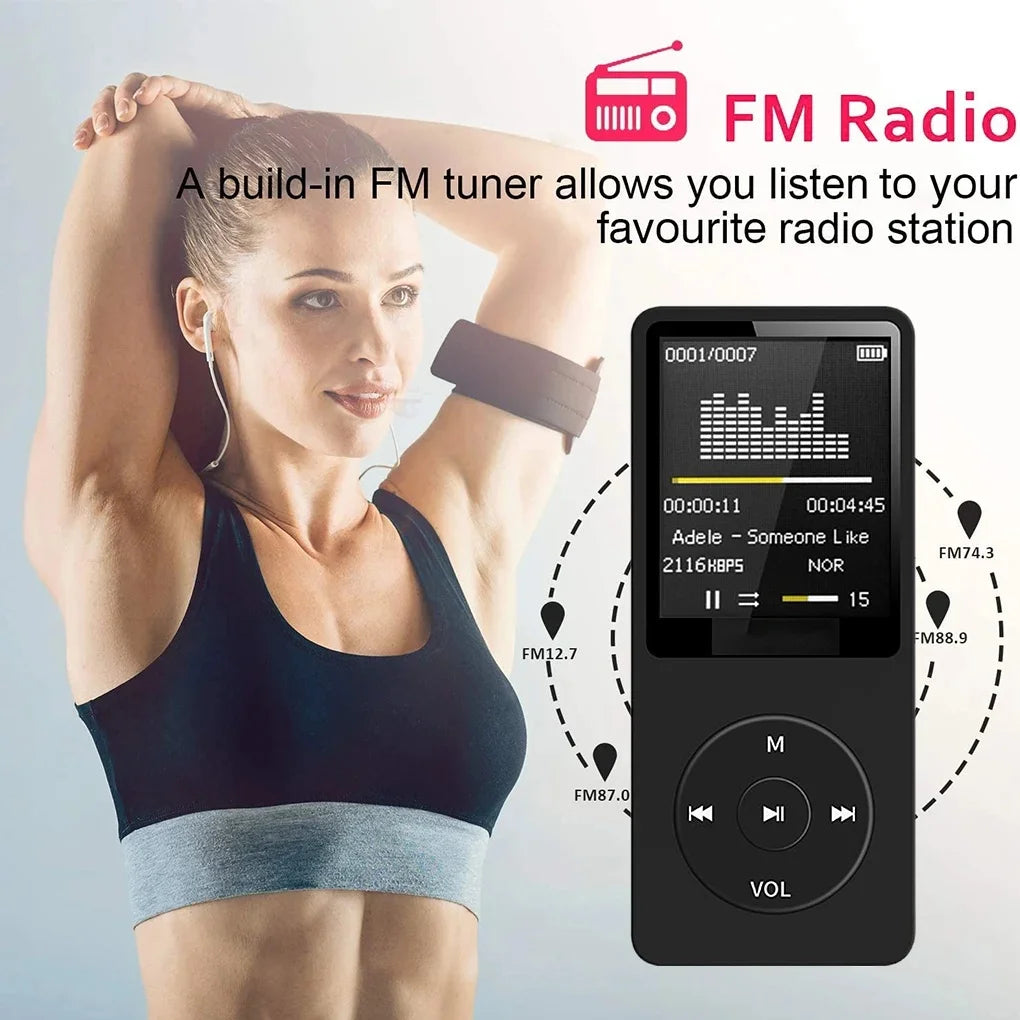 Ultra-Thin Portable MP3 Player with Lossless Audio FM Radio Voice Recorder and Expandable Storage