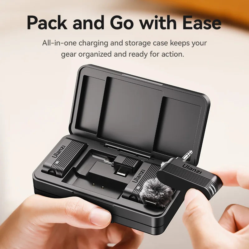 Ulanzi A100 Wireless Lavalier Microphone for iPhone 16/15 Pro, Camera & Real-Time Monitoring