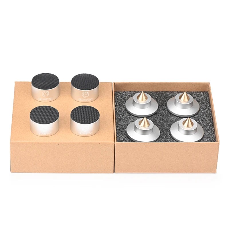 High Fidelity Adjustable Speaker Spike Feet Aluminium and Carbon Fibre Isolating Pads