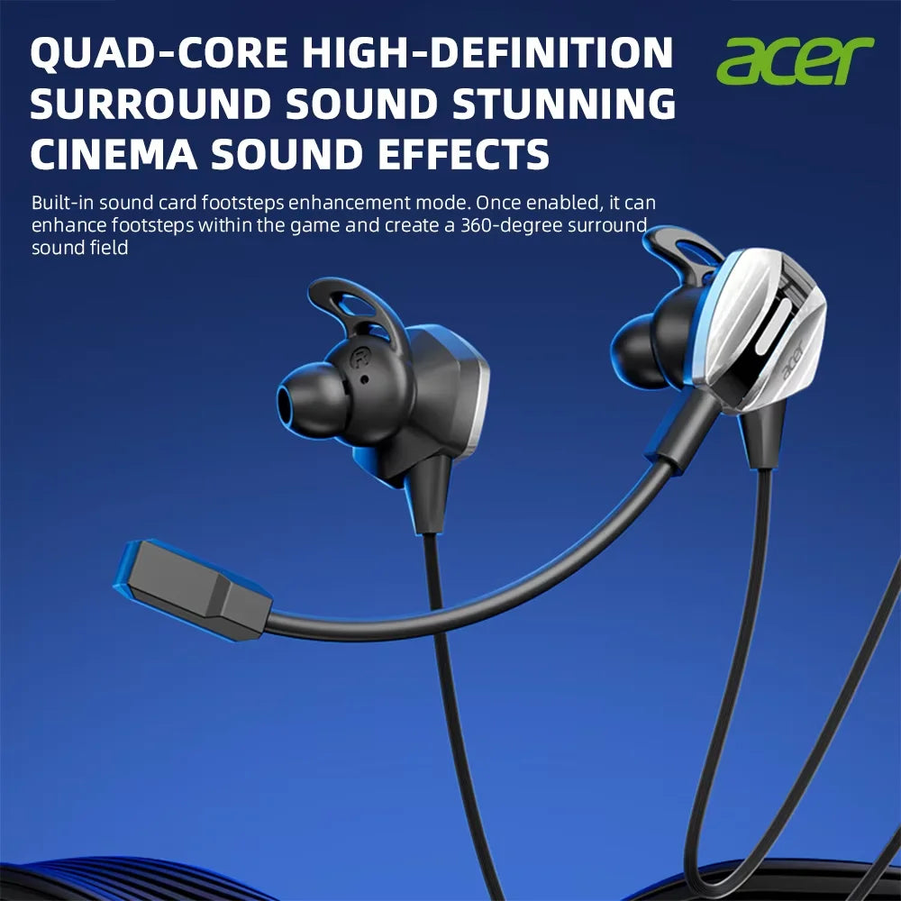 Premium Wired Gaming Earbuds with Microphone for PC Console and Mobile Devices