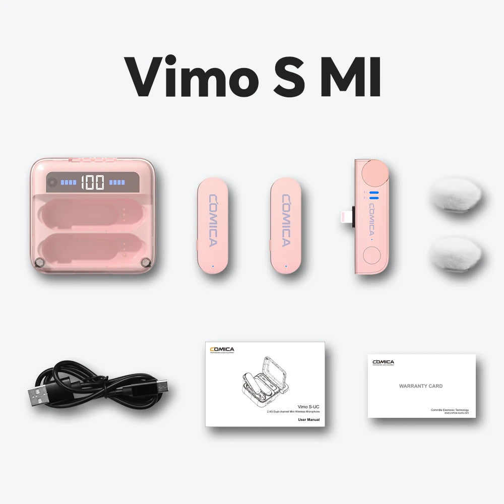 Dual Wireless Lavalier Microphone System with Noise Cancelling for iPhone Android Vlogging Podcast