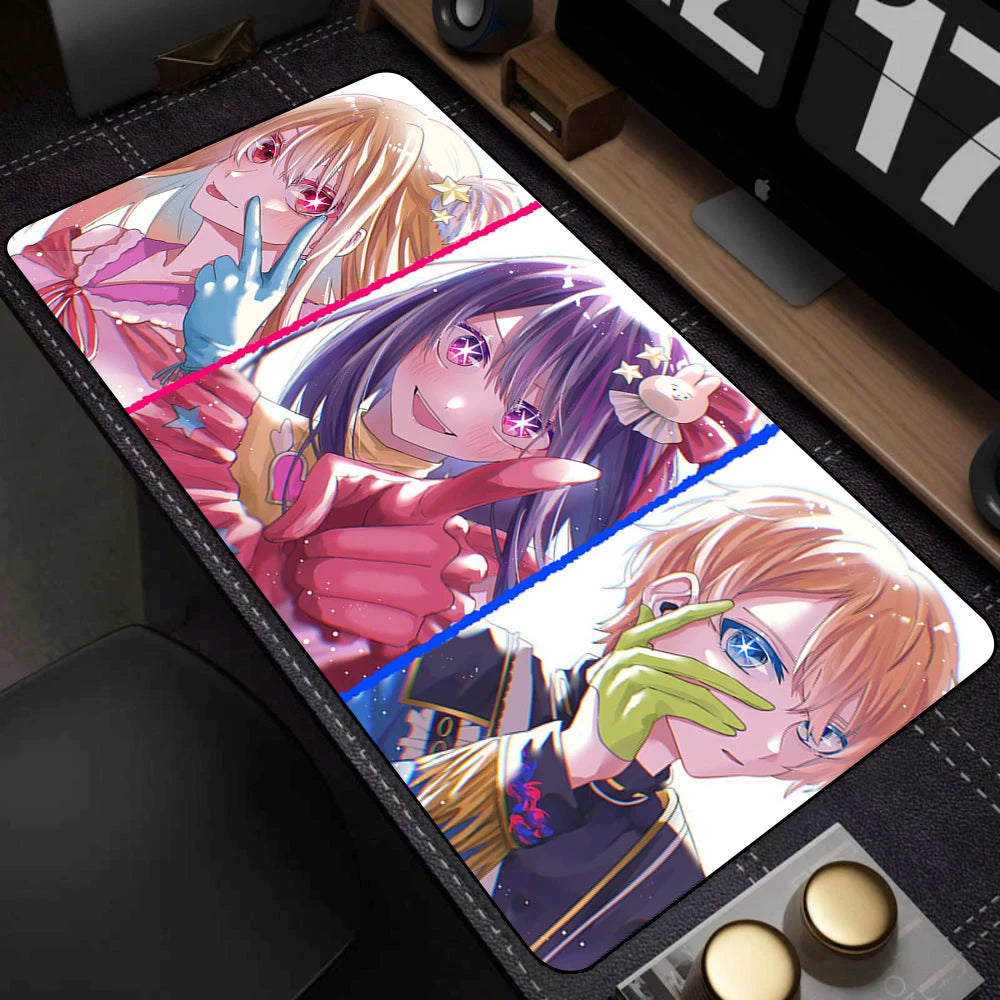 Large Anti-Slip Gaming Mouse Pad with Kawaii Illustration, Extended Deskmat for Keyboard and PC