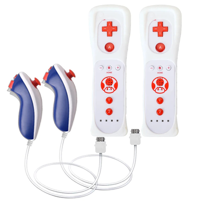 Wireless Game Controller and Nunchuck Set with Motion Sensing for Wii and Wii U Consoles
