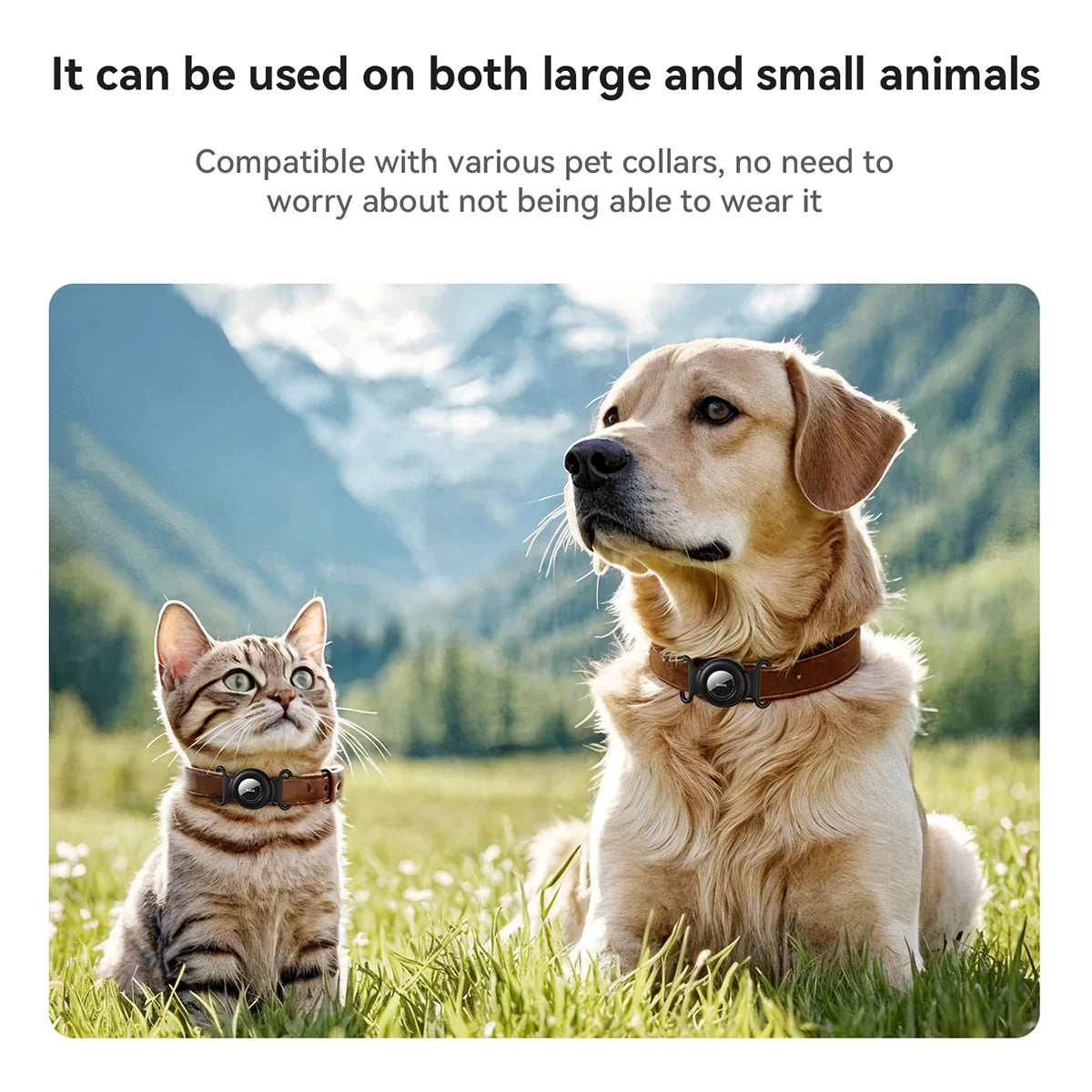 Smart GPS Tracker for Pets with Apple Find My App Compatibility and Waterproof Pet Collar Design