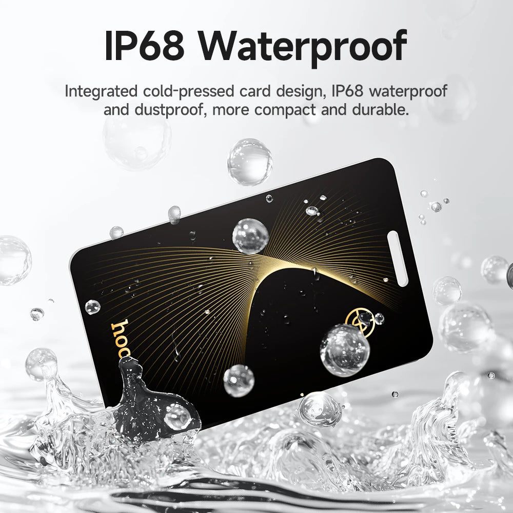 Ultra-Thin Waterproof Smart Tracker Card with Wireless Charging for Wallets iOS and Android Devices