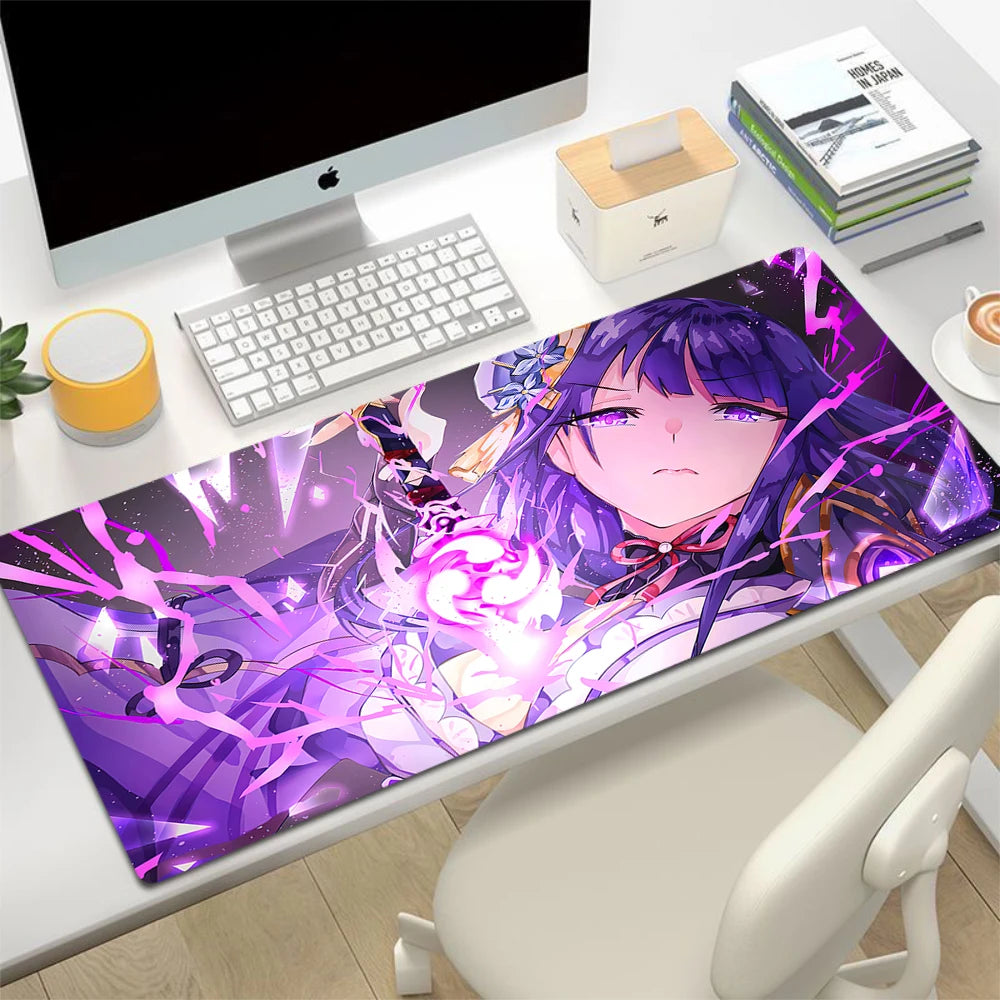 XL Anime Gaming Mouse Pad with Anti-slip Rubber Base, Stitched Edges, Custom Print Options