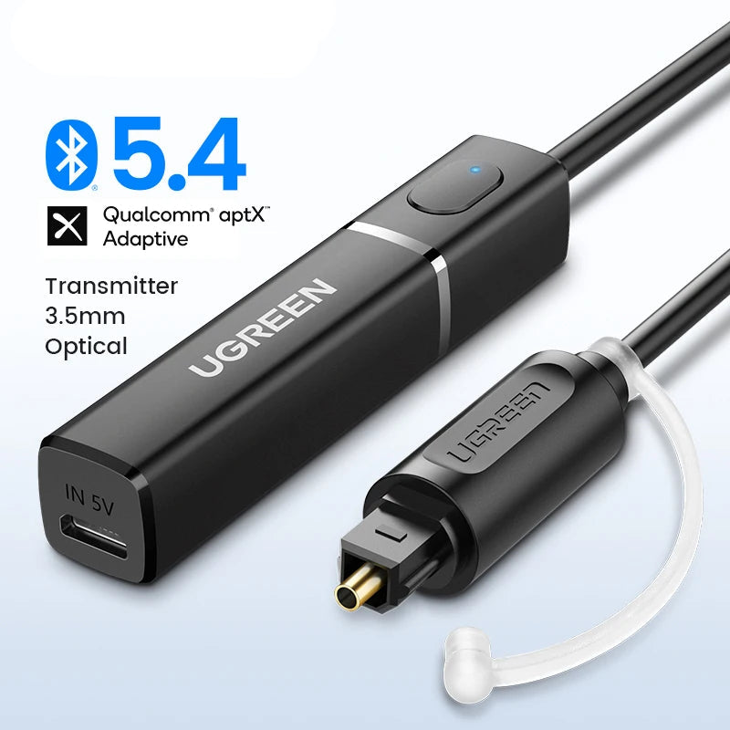 Bluetooth 5.4 Audio Transmitter with aptX HD Adaptive for TV PC Optical SPDIF Wireless Sound
