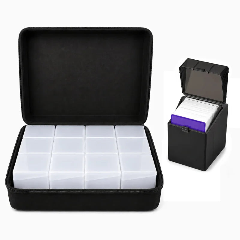 Large Capacity Trading Card Storage Organiser with 12 Deck Boxes for TCG, MTG and Sports Cards