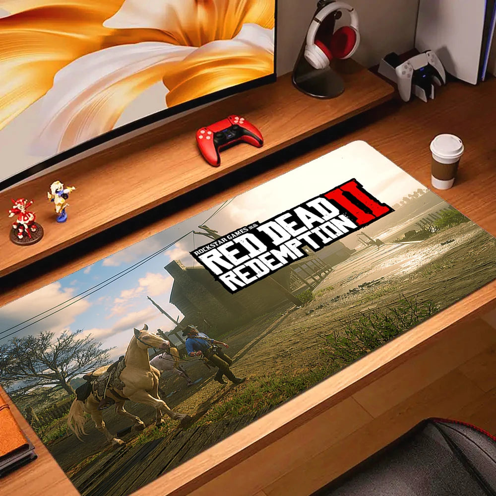Large Non-slip Gaming Mouse Pad with Stitched Edges and Comfortable Rubber Base for Desktop Use
