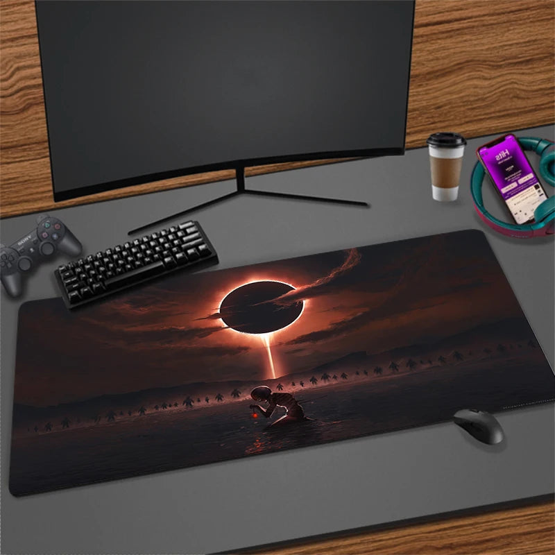 XXL Non-slip Rubber Mouse Mat for Gaming and Office | Extra Large Desk Pad with Stitched Edges