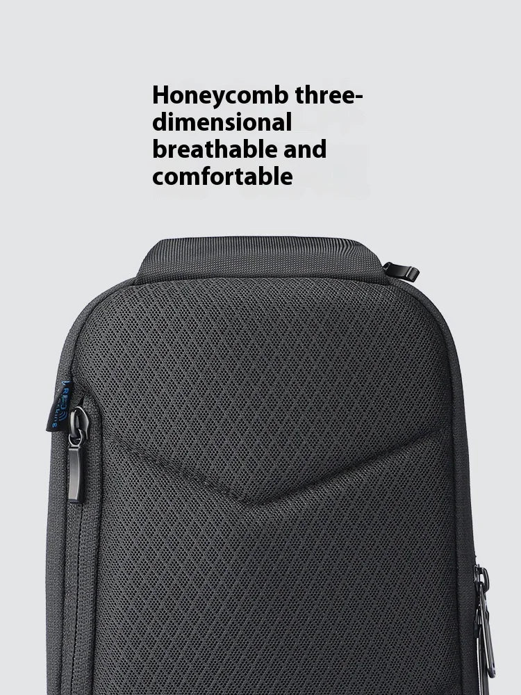Men's Water Resistant Cycling Chest Bag with USB Charging, Anti-Theft and Multi-Compartment Storage