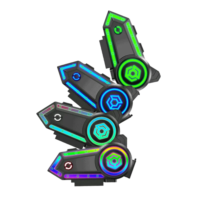 Motorcycle Helmet Bluetooth Headset Stereo Intercom Hands Free Call IPX7 Waterproof Ambient Lighting