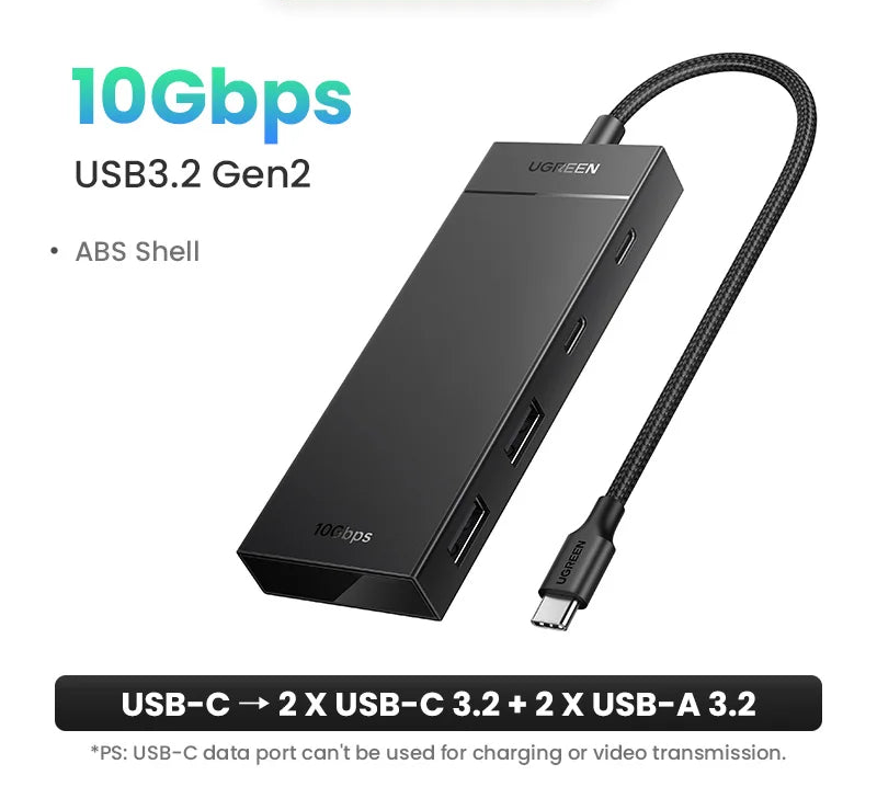 USB-C Hub 4 Ports USB 3.0 Splitter Adapter Type C to USB-A Hub for MacBook iPad Pro Samsung