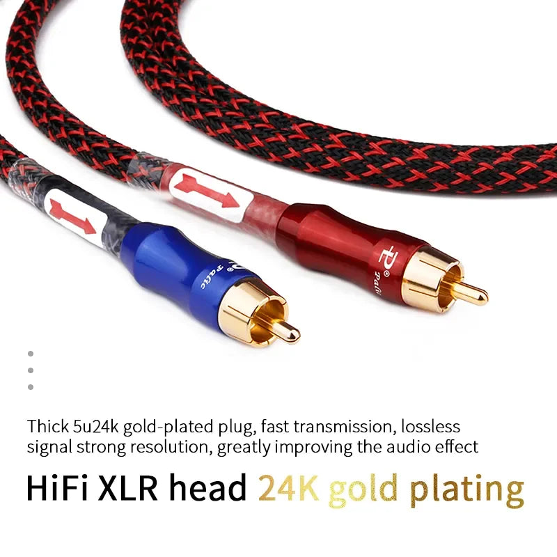 High-Performance Hi-Fi 2RCA to 2RCA Stereo Interconnect Cable for Premium Audio Systems
