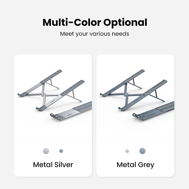 Foldable Adjustable Aluminium Laptop Stand for 13-17.3 Inch Notebooks Tablets Phones