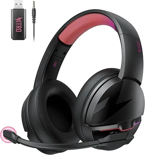 Wireless Gaming Headset with 100 Hour Battery Life Bluetooth 5.3 and ENC Mic