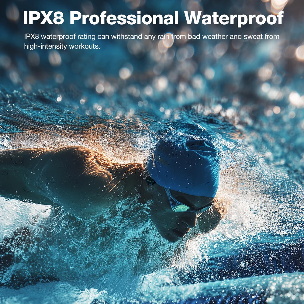 Open Ear Bone Conduction Bluetooth Earbuds with Mic and Low Latency Waterproof Design