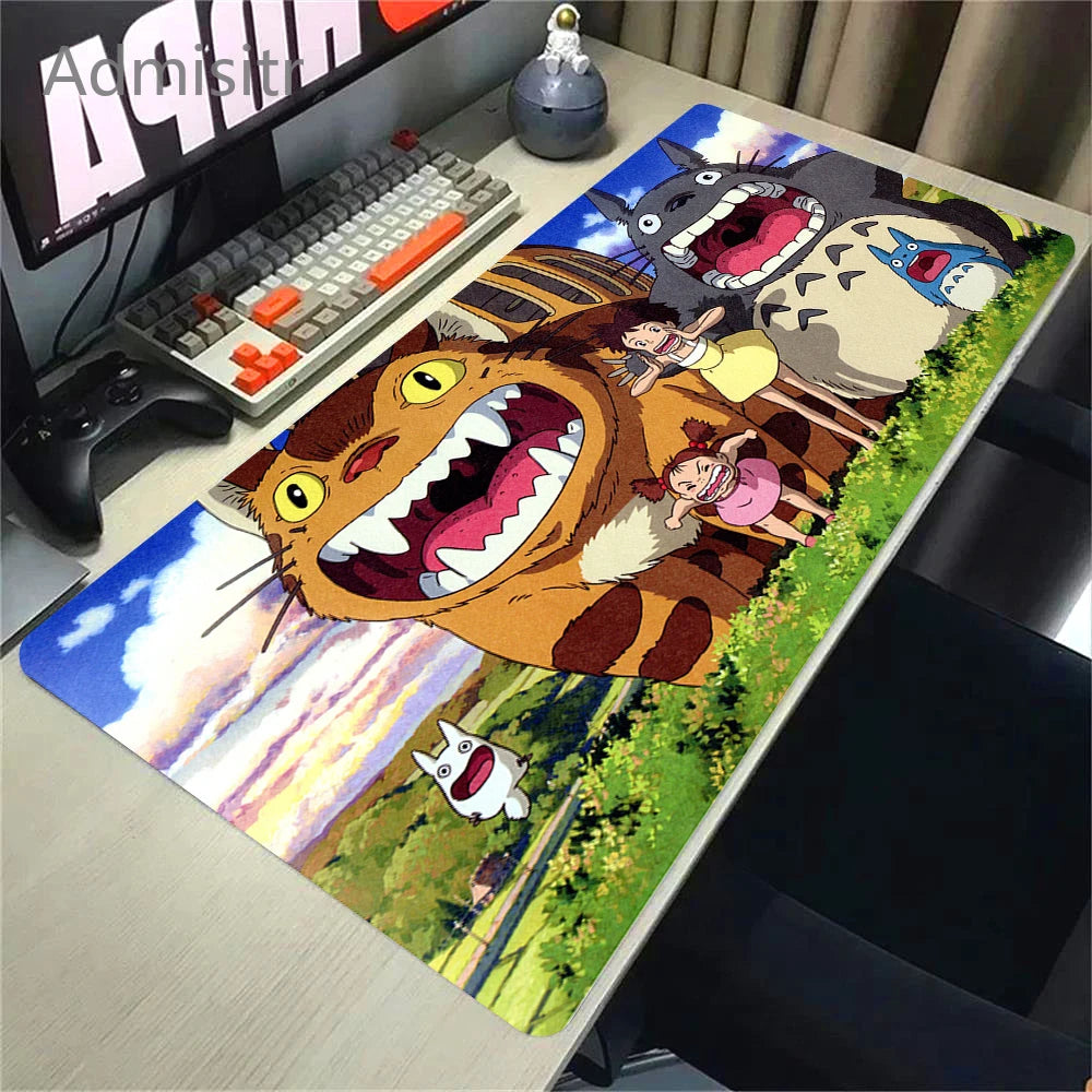 Large Cute Cat Gaming Mouse Pad Non-slip XL Desk Mat with HD Print and Stitched Edges