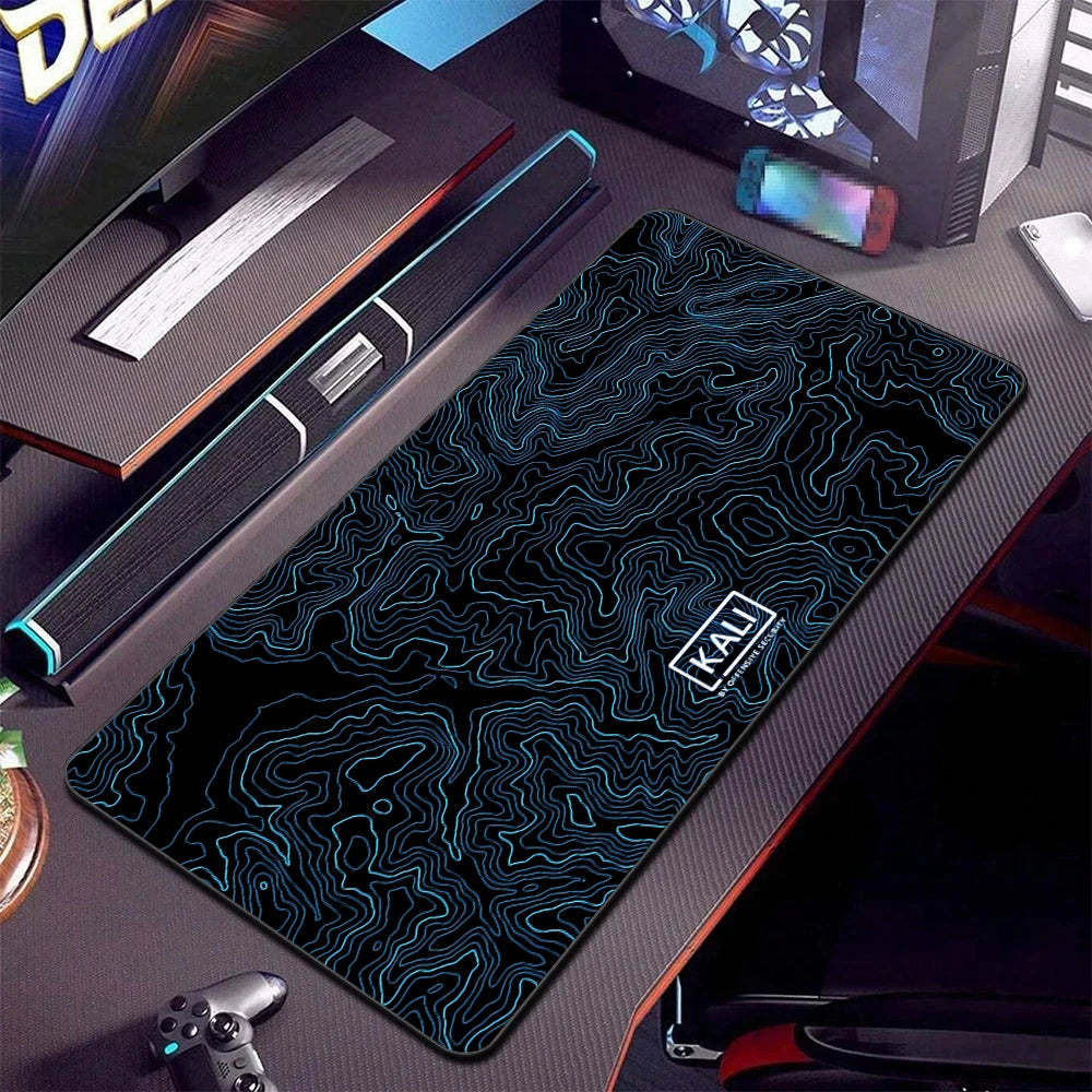 Extra Large Contour Map Gaming Mouse Pad Non-Slip Natural Rubber Desk Mat for Keyboard and Laptop