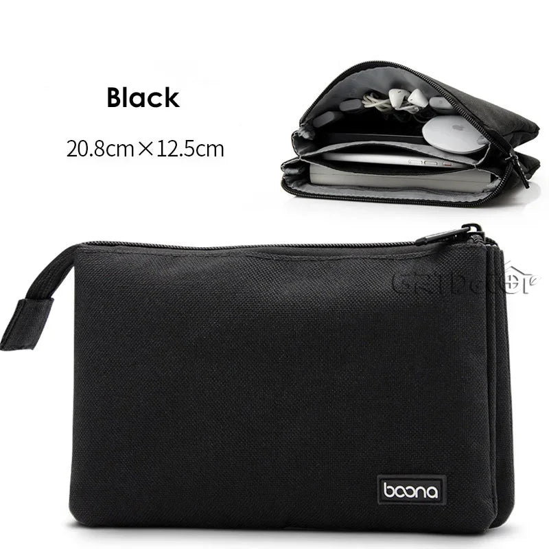 Double Layer Digital Travel Storage Bag for Cables Earphones Hard Drives Phone Accessories Organiser