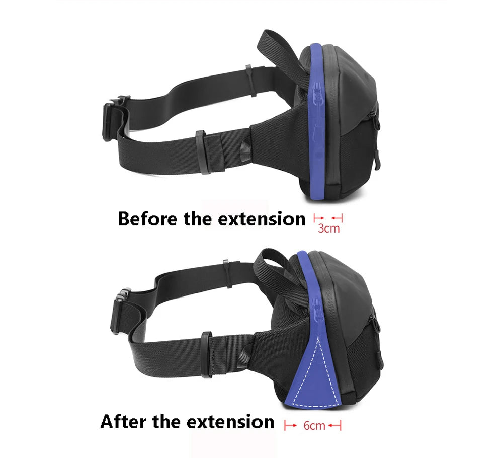 Expandable Water Resistant Crossbody Sling Bag with USB Charging and Anti-Theft for Travel