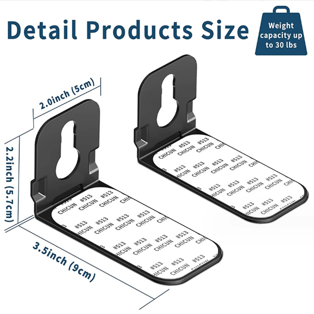 Universal Wall Mount Brackets for Sound Bar Speakers Compatible with Home Theatre Systems