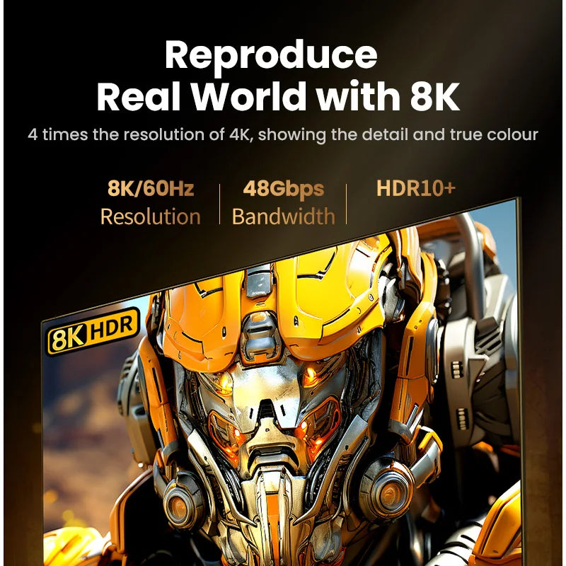 Ultra High Speed HDMI 2.1 Cable 8K 60Hz 48Gbps for PS5 Xbox TV Projector Dolby Vision HDR