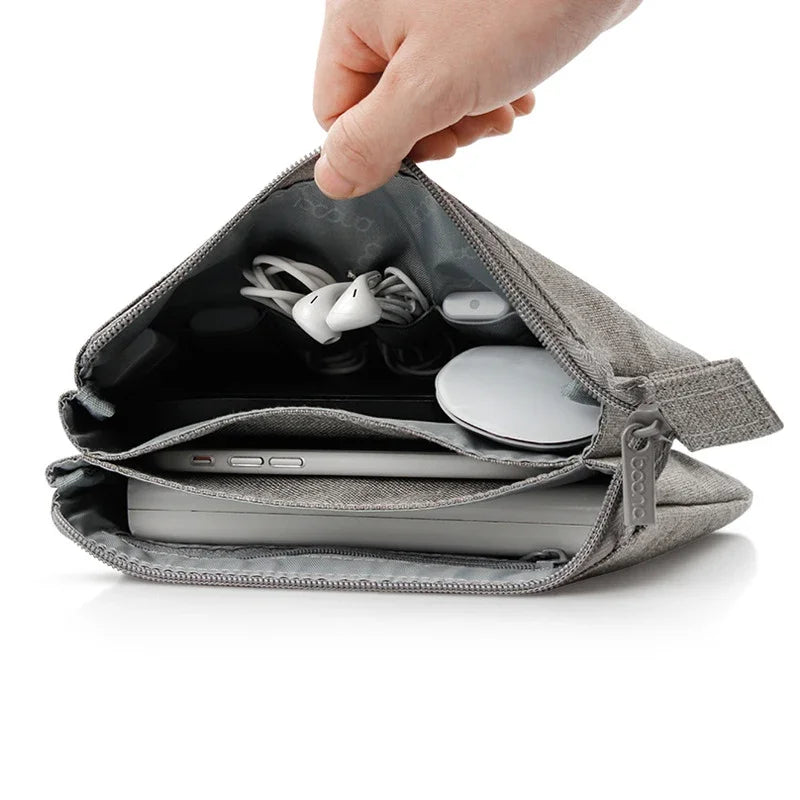 Double Layer Digital Travel Storage Bag for Cables Earphones Hard Drives Phone Accessories Organiser