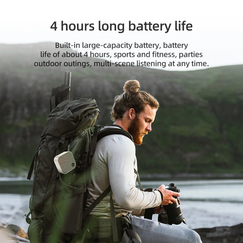 Portable Bluetooth 5.2 Mini Stereo Speaker with Deep Bass and TF Card Compatibility
