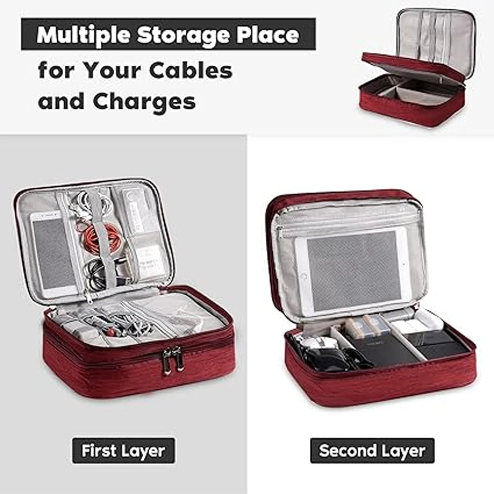 Portable Digital Storage Bag for Cables, Power Banks & Gadgets, Travel Makeup Organizer Pouch