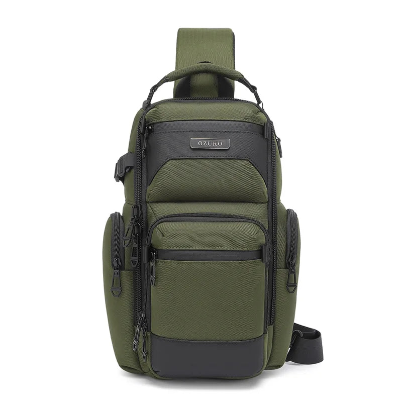 Sleek Multi-functional Chest Bag Water Resistant Lightweight Crossbody Travel Bag for Everyday Use