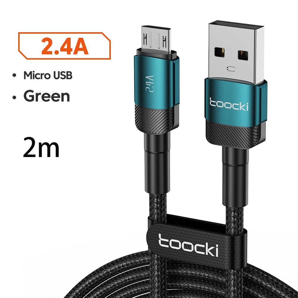 Premium Micro USB Fast Charging Cable 2.4A Quick Charge Data Cord for Smartphones and Devices
