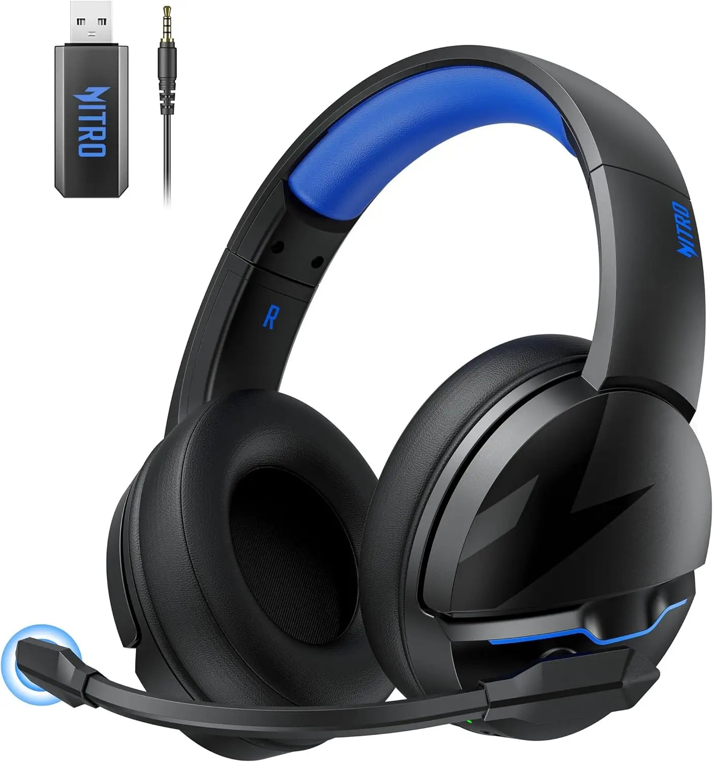 Wireless Gaming Headset with 100 Hour Battery Life Bluetooth 5.3 and ENC Mic