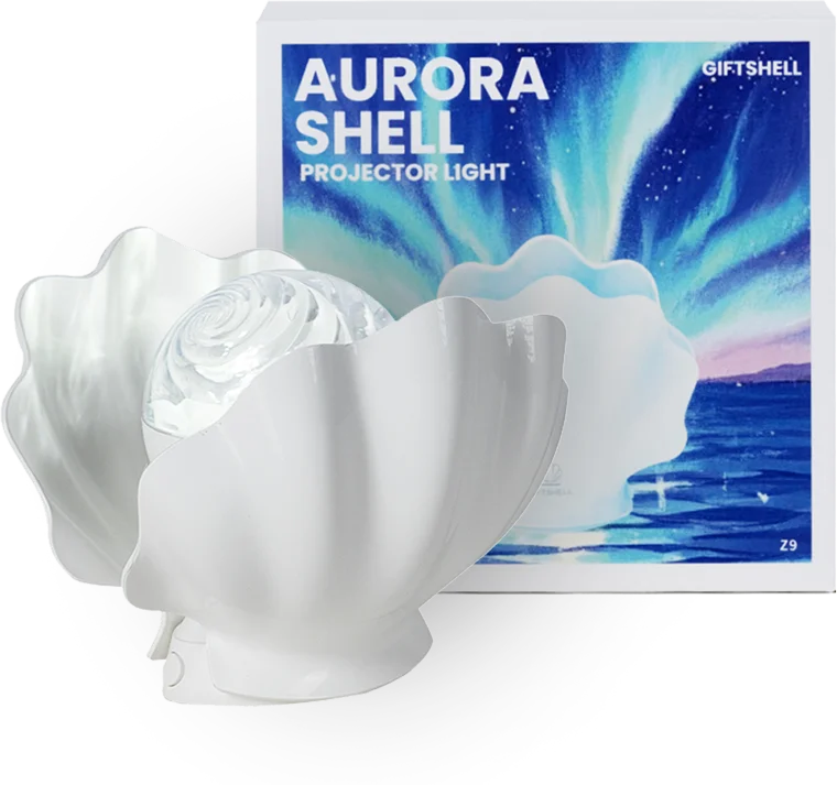 Shell Pearl Starry Sky Projection Lamp with Aurora Water Ripple Effect for Bedroom Decor