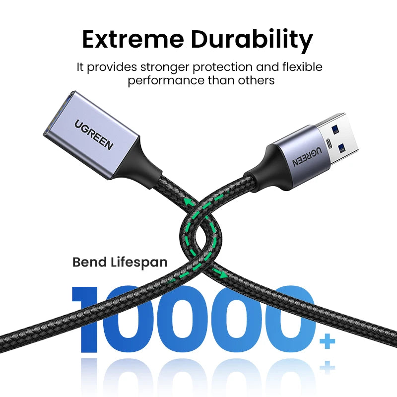 USB 3.0 Extension Cable Male to Female High-Speed USB Extender Cord for PC TV Devices