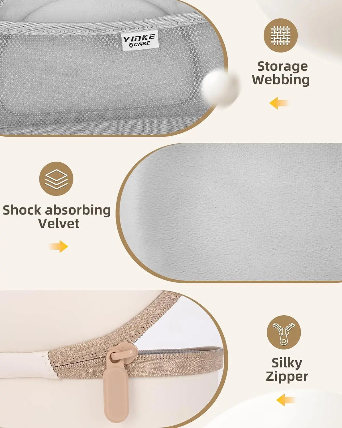 Hard Shell Headphone Carry Case for Foldable Wireless Over-Ear Headphones with Lanyard Travel Bag