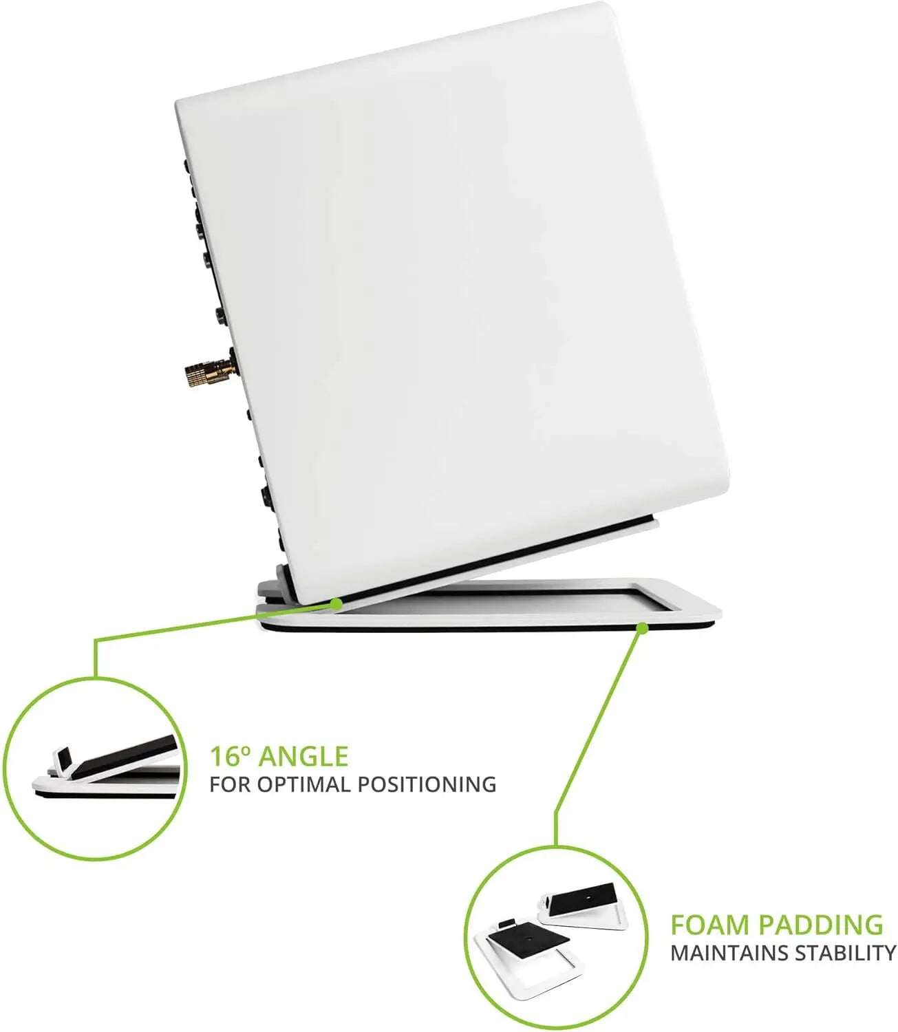 2pcs Metal Desktop Speaker Stands for Edifier MR4 MR3 MR3BT, 3”-4” Bookshelf Speakers White