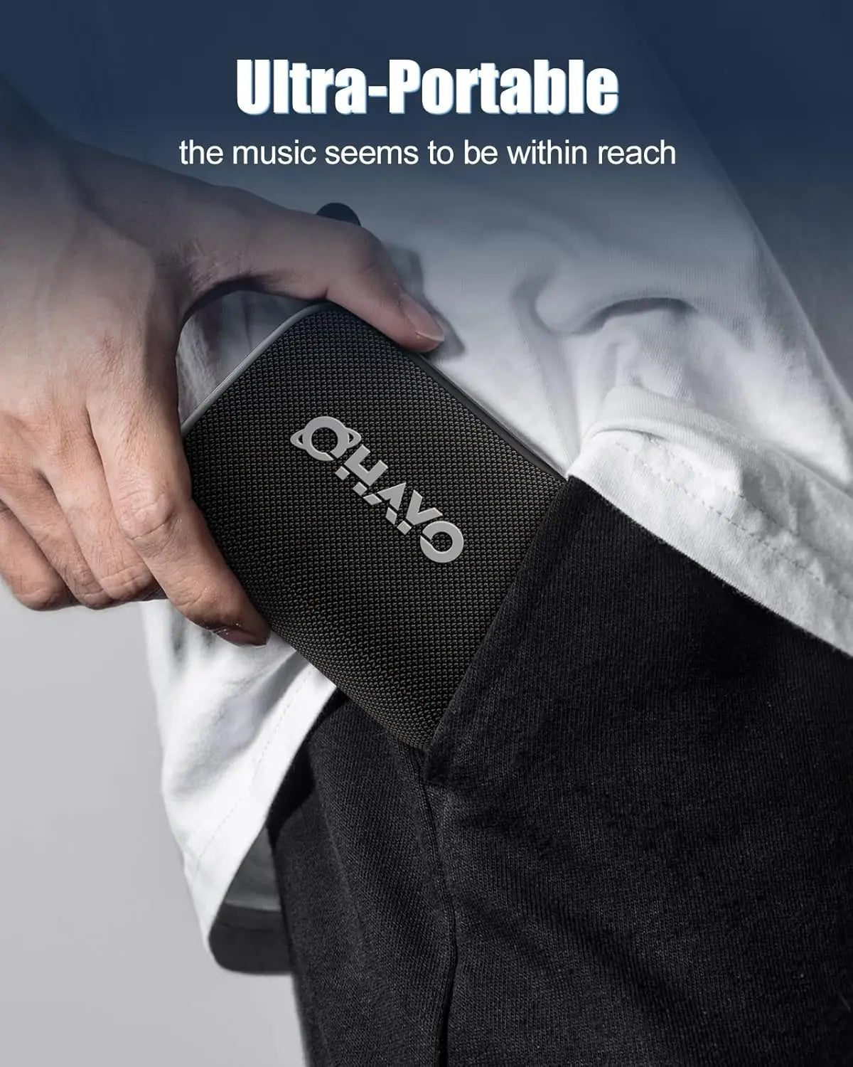 Wireless Portable Bluetooth Speaker with Deep Bass, Waterproof Design and 12 Hour Playtime